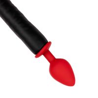 Ouch! Plug anal de silicona con cola Devil's Tail - Negro/Rojo, imagen 4