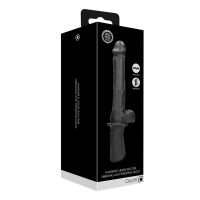 Ouch! Máquina sexual de mano de silicona líquida con vibración y embestida - Negro, imagen 6