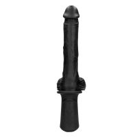 Ouch! Máquina sexual de mano de silicona líquida con vibración y embestida - Negro, imagen 2