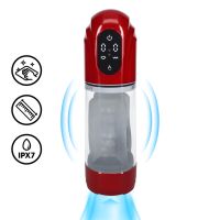 Pumped TechnoThrust - Bomba masturbadora automática impermeable - Rojo metalizado