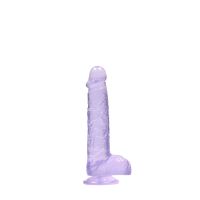 RealRock Dildo realista con testículos - 15 cm - Morado, imagen 2