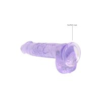 RealRock Dildo realista con testículos - 15 cm - Morado, imagen 4