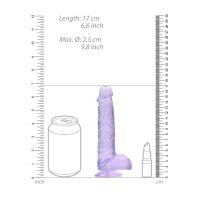 RealRock Dildo realista con testículos - 15 cm - Morado, imagen 7