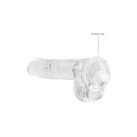 RealRock Dildo realista con testículos - 15 cm - Transparente, imagen 4