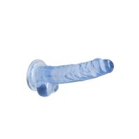 RealRock Dildo realista con testículos - 17 cm - Azul, imagen 3