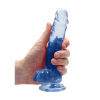 RealRock Dildo realista con testículos - 17 cm - Azul, imagen 5