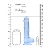 RealRock Dildo realista con testículos - 21 cm - Azul, imagen 7