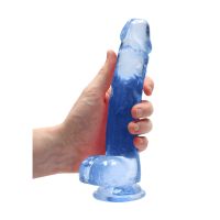 RealRock Dildo realista con testículos - 21 cm - Azul, imagen 5