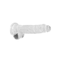 RealRock Dildo realista con testículos - 21 cm - Transparente, imagen 3