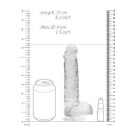 RealRock Dildo realista con testículos - 21 cm - Transparente, imagen 7