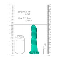 RealRock Dildo de cristal transparente con ventosa - 17 cm - Turquesa, imagen 4