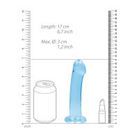 RealRock Dildo no realista con ventosa - 17 cm - Azul, imagen 4