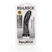 RealRock Dildo realista curvado con ventosa - 15,5 cm - Negro, imagen 6