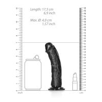 RealRock Dildo realista curvado con ventosa - 15,5 cm - Negro, imagen 7