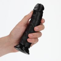 RealRock Dildo realista curvado con ventosa - 15,5 cm - Negro, imagen 5