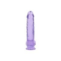 RealRock Dildo realista con testículos - 25,4 cm - Morado, imagen 3