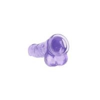 RealRock Dildo realista con testículos - 25,4 cm - Morado, imagen 5
