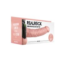 RealRock Arnés hueco vibrador con testículos - 18 cm - Carne, imagen 2