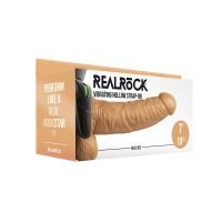 RealRock Arnés con dildo hueco vibrador con bolas - 18 cm - Beige, imagen 2