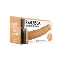 RealRock Arnés hueco vibrador sin testículos - 20,5 cm - Tostado, imagen 2