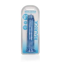 RealRock Dildo realista recto de cristal transparente con ventosa - 23 cm, imagen 2