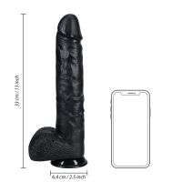 RealRock Extra Large Dildo recto con testículos - 33 cm - Negro, imagen 7