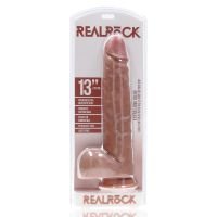 RealRock Extra Large Straight Dildo with Balls - 33 cm - Tan, imagen 2