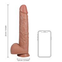 RealRock Extra Large Straight Dildo with Balls - 33 cm - Tan, imagen 7