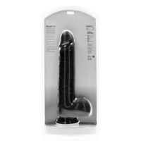 RealRock Extra Large Dildo recto con testículos - 35,5 cm - Negro, imagen 3