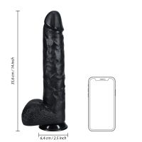 RealRock Extra Large Dildo recto con testículos - 35,5 cm - Negro, imagen 7