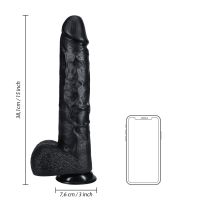 RealRock Extra Large Straight Dildo with Balls - 38 cm - Black, imagen 7