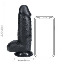RealRock Extra Thick Straight con testículos 20,3 cm - Negro, imagen 7