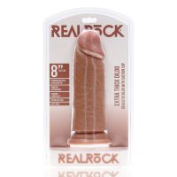 RealRock Extra Thick Dildo realista sin testículos - 20,3 cm - Tostado, imagen 2