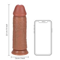 RealRock Extra Thick Straight Dildo sin testículos - 23 cm - Tan, imagen 7