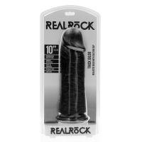 RealRock Extra Thick Straight Dildo sin testículos - 25,4 cm - Negro, imagen 2