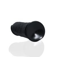 RealRock Extra Thick Straight Dildo sin testículos - 25,4 cm - Negro, imagen 6
