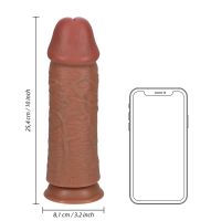RealRock Dildo recto extra grueso sin testículos - 25,4 cm - Tan, imagen 7
