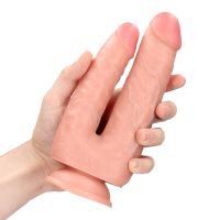 RealRock Double Trouble Dildo doble - 12,7/15,2 cm - Carne, imagen 6