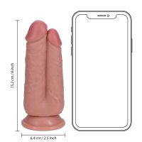 RealRock Two in One Dildo doble - 12,7/15,2 cm - Color carne, imagen 7