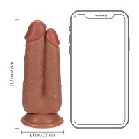 RealRock Two in One Dildo doble - 12,7/15,2 cm - Tan, imagen 6
