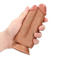 RealRock Two in One Dildo doble - 12,7/15,2 cm - Tan, imagen 7