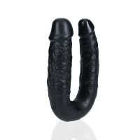 RealRock Dildo doble en forma de U - 12,7 cm - Negro