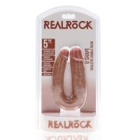 RealRock Dildo Doble en Forma de U - 12,7 cm - Beige, imagen 2