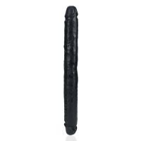 RealRock Slim Dildo doble - 35,6 cm - Negro