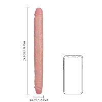 RealRock Slim Dildo doble - 35,6 cm - Color carne, imagen 6