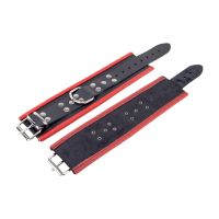 Red Leather Esposas de cuero - Rojo/Negro, imagen 3