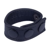 Red Leather Cocky - Cockring de cuero ajustable - Negro, imagen 2