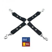 Red Leather Nudo BDSM de cuero con ganchos - Negro