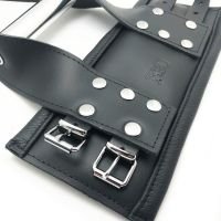 Red Leather Esposas de suspensión Deluxe de cuero - Negro, imagen 4
