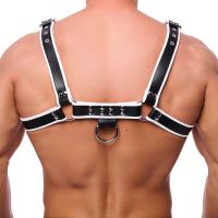 Red Leather Arnés de cuero Premium - L/XL - Negro/Blanco, imagen 2